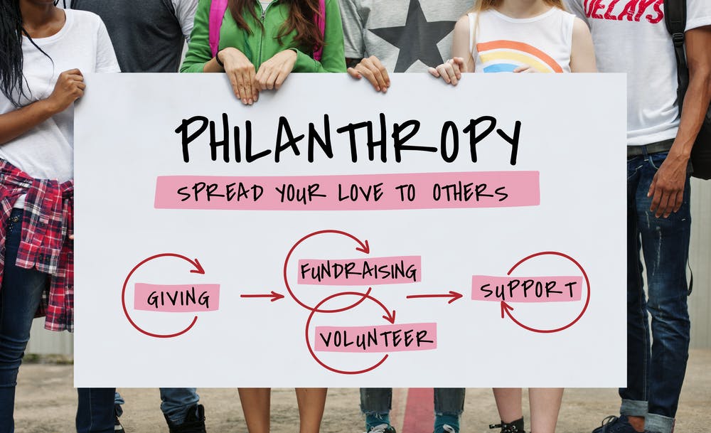 people holding poster about philanthropy