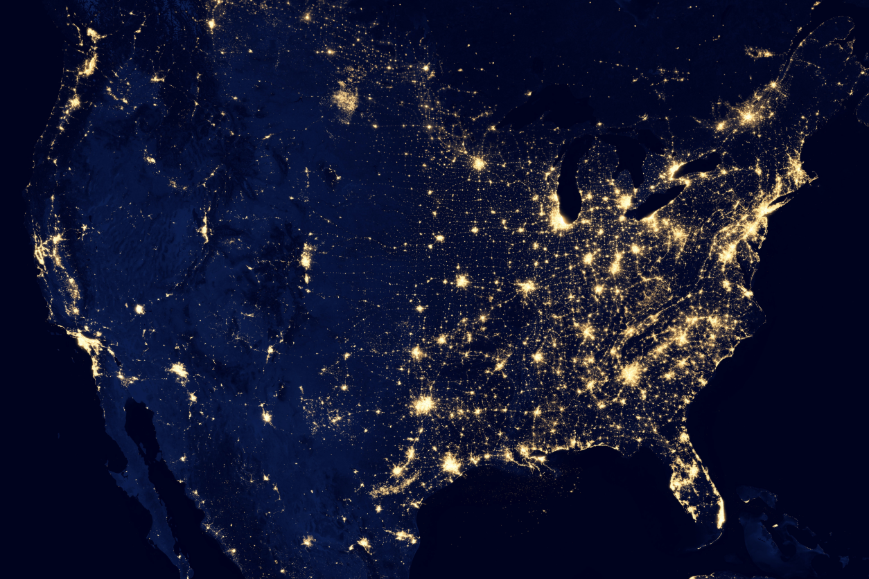 Satellite image of USA